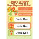 sanatıbedi 200 Adet Suya Dayanıklı Okul Etiketi - Kalem Defter Suluk Özel Isim Yazılabilen Prenses Peri Sticker