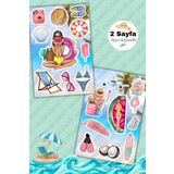 sanatıbedi 2'li Yaz Seyahat Tatil Temalı Sticker -Laptop Telefon Valiz Ajanda İçin Suya Dayanıklı Etiket