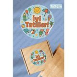 Sanatıbedi 50 Adet Iyi Tatiller Sticker - Öğretmenler Için Okul Karne Hediye Paketleme Etiketi 3x3 cm