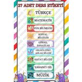 sanatıbedi Suya Dayanıklı Okul Ders Etiketi - Defter Kitap Için Okul Ders Stickerı