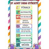 sanatıbedi Suya Dayanıklı Okul Ders Etiketi - Defter Kitap Için Okul Ders Stickerı