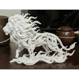 Sanatsal aslan dekoratif hediyelik biblo figür Majestic Ethereal Lion - Voronoi Style