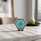 Sanatsal Hat Yazısıyla Bezeli Dekoratif Masaüstü Parçası, Yaşam Alanlarına Değer Katan Özel Bir Aksesuar 10x10 cm