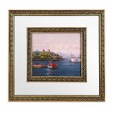 SANATSAL MODERN AYNALI TABLO VINTAGE İSTANBUL TEMALI YAĞLI BOYA GÖRÜNÜMLÜ DEKORATİF TABLO GOLD İŞLEMELİ KLASİK DUVAR DEKORU