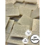 Sanatsal Mozaik Çalışmalarınız Için 20X20 mm (2x2 Cm) Renkli Cam Mozaik Taşı - Açık Gri