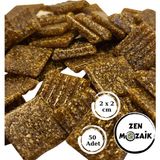 Sanatsal Mozaik Çalışmalarınız Için 20X20 mm (2x2 Cm) Renkli Cam Mozaik Taşı - Kahverengi