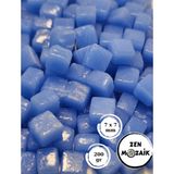 Sanatsal Mozaik Çalışmalarınız Için Renkli Cam Mozaik Taşı - 7x7 mm - Açık Mavi