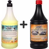 Sanayi Kimya Ağır Yağ Sökücü Radyatör Temizleme İlacı 1 Litre & Cilalı Oto Ve Motor Şampuanı 1 Lt