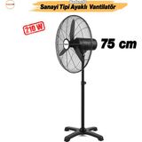 Sanayi Tipi 75 Cm 210W Ayaklı Vantilatör Sessiz Geniş Alanlara Uygun Endüstriyel Güçlü Fan
