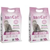 Sancat 2x10 lt Bebek Pudrası Kokulu Premium Beyaz Kedi Kumu