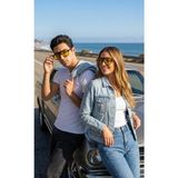 Sanches Antifar Sarı Cam Unisex Güneş Gözlüğü 57 mm UV400 Koruma - 01-Siyah