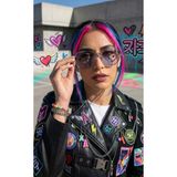 Sanches Geometrik Kore Tarzı Kadın Güneş Gözlüğü 56 Mm Gümüş Metal Çerçeve Açık Mavi Uv400 Koruma Cam Yeni Sezon