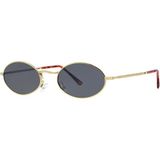 Sanches Polarize Oval Güneş Gözlüğü - vintage altın oval füme polarize cam