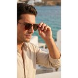 Sanches Titanyum Polarize Pilot Güneş Gözlüğü Kahve Çerçeve Kahve - Kahverengi