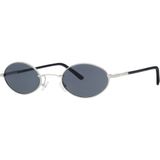 Sanches Unisex Gümüş Füme Cam Polarize Oval Güneş Gözlüğü 6005
