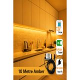 Sanctum 10 Metre Amber Rengi Şerit Led Işık 5 Amper Trafo Aç Kapa Anahtarlı