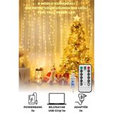 Sanctum 300 Ledli 10 Saçaklı Sarı Perde Led Işık 3*3 Metre