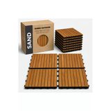 Sand 50X50 Akasya Ahşap Deck Yer Döşemesi - Islak Zemin Uyumlu Geçmeli Bahçe Balkon Teras Duş Karosu