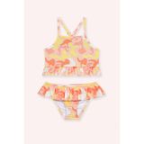 Sand Mother Kız Bebek Desenli Turuncu Bikini 5-6 Yaş