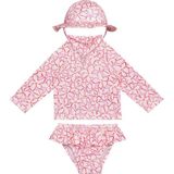 Sand Mother Lilac Blossom Şapkalı Uv Korumalı Uzun Kollu Kız Bebek Mayo Seti - 0 - 6 Ay