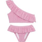 Sand Mother Uv Korumalı Fırfırlı Dokulu Tek Omuz Kız Çocuk Bikini Takımı - 2 - 3 Yaş - Pembe