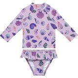 Sand Mother Uv Korumalı Uzun Kollu Kız Bebek & Çocuk 2 Parça Mayo Seti - Mor - 3 - 4 Yaş