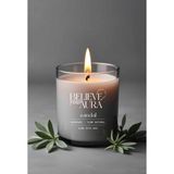 Sandal Ağacı Kokulu Mum - %100 Doğal Soya Mumu Aromaterapi ve Dekoratif Gri Bardak Mum - 300 cc