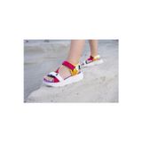 sandal spor Kadın Dolgu Topuk Cırtlı Günlük Spor Sandalet Ss001-0178.fuşya Beyaz