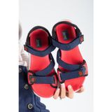 Sandal Spor Kadın Günlük Faylon Dolgu Taban Cırtlı Spor Günlük Sandalet SS001-0148 Lacivert Kırmızı