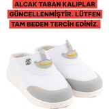 Sandal Spor Kadın Ince Taban Ortopedik File Sabo Doktor Hemşire Hastane Aşçı Terliği SS001-0258 Beyaz