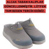 Sandal Spor Kadın Ince Taban Ortopedik File Sabo Doktor Hemşire Hastane Aşçı Terliği SS001-0258 Füme
