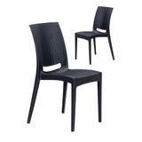 Sandalie 2 Adet Rattan Antrasit Sandalye / Balkon-Bahçe-Teras