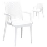 Sandalie 2 Adet Rattan Lüx Beyaz Sandalye / Balkon-Bahçe-Teras