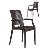 Sandalie 2 Adet Rattan Lüx Kahve Sandalye / Balkon-Bahçe-Teras