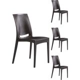 Sandalie 4 Adet Rattan Kahve Sandalye / Balkon-bahçe-teras