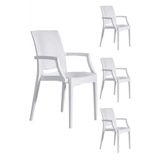 Sandalie 4 Adet Rattan Lüx Beyaz Sandalye / Balkon-Bahçe-Teras