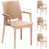 Sandalie 4 Adet Rattan Lüx Cappucino Sandalye / Balkon-bahçe-teras