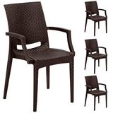 Sandalie 4 Adet Rattan Lüx Kahve Sandalye / Balkon-bahçe-teras