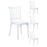 SANDALİE 4 Adet Violet Beyaz Sandalye / Balkon-bahçe-mutfak