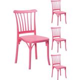 Sandalie 4 Adet Violet Pembe Sandalye Hafif Plastik Malzeme ile Şık ve Fonksiyonel