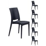 Sandalie 6 Adet Rattan Antrasit Sandalye / Balkon-Bahçe-Teras