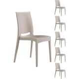 Sandalie 6 Adet Rattan Cappucino Sandalye / Balkon-Bahçe-Teras