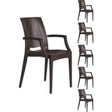 Sandalie 6 Adet Rattan Lüx Kahve Sandalye / Balkon-bahçe-teras