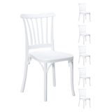 SANDALİE 6 Adet Violet Beyaz Sandalye / Balkon-bahçe-mutfak