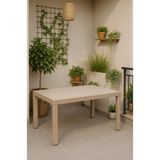 Sandalie Cappuccino Rattan Bahçe Masası 90X150 cm 4 Kişilik UV Dayanıklı ve Kolay Temizlenebilir