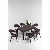Sandalie Garden Large Rattan Kahve Masa Takımı Bahçe&Balkon