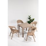 Sandalie Garden Rattan Cappucino Masa Takımı Bahçe&Balkon - 1 Masa 4 Sandalye