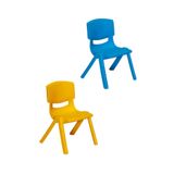 Sandalie Junior 2 Adet Ergonomik Konforlu Anaokulu Kreş Çocuk Sandalyesi - Sarı/Mavi
