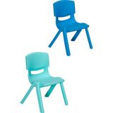 Sandalie Junior 2 Adet Ergonomik Konforlu Anaokulu Kreş Çocuk Sandalyesi - Turkuaz/Mavi