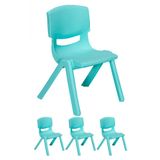 Sandalie Junior 4 Adet Ergonomik Konforlu Anaokulu Kres Cocuk Sandalyesi - Turkuaz